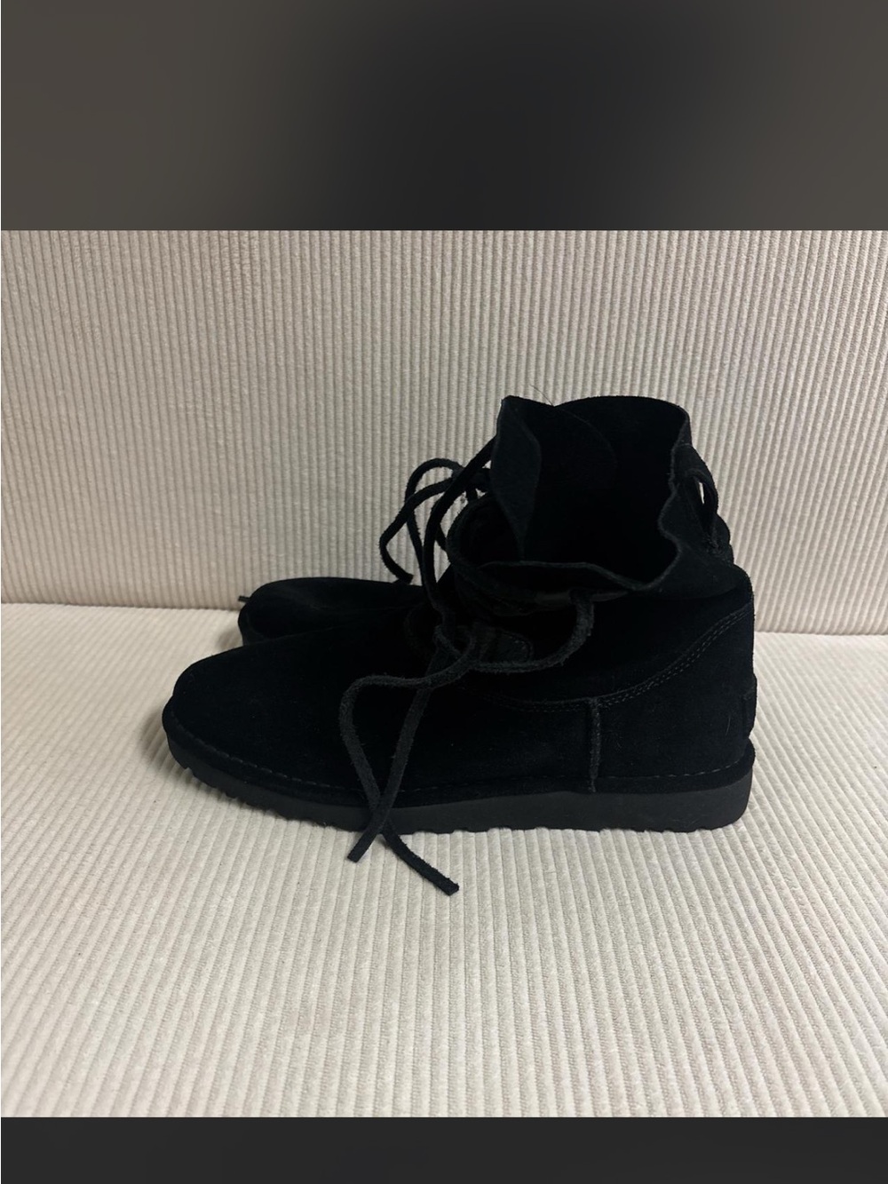 UGG Black Suede Ankle Boots - Picture 2 of 5